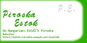 piroska estok business card